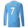 Maglia da Calcio a Maniche Lunghe Manchester City Raheem Sterling 7 Casa 2021-22 per Uomo